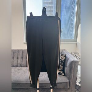 Black Jogger Pants with Side Stripes